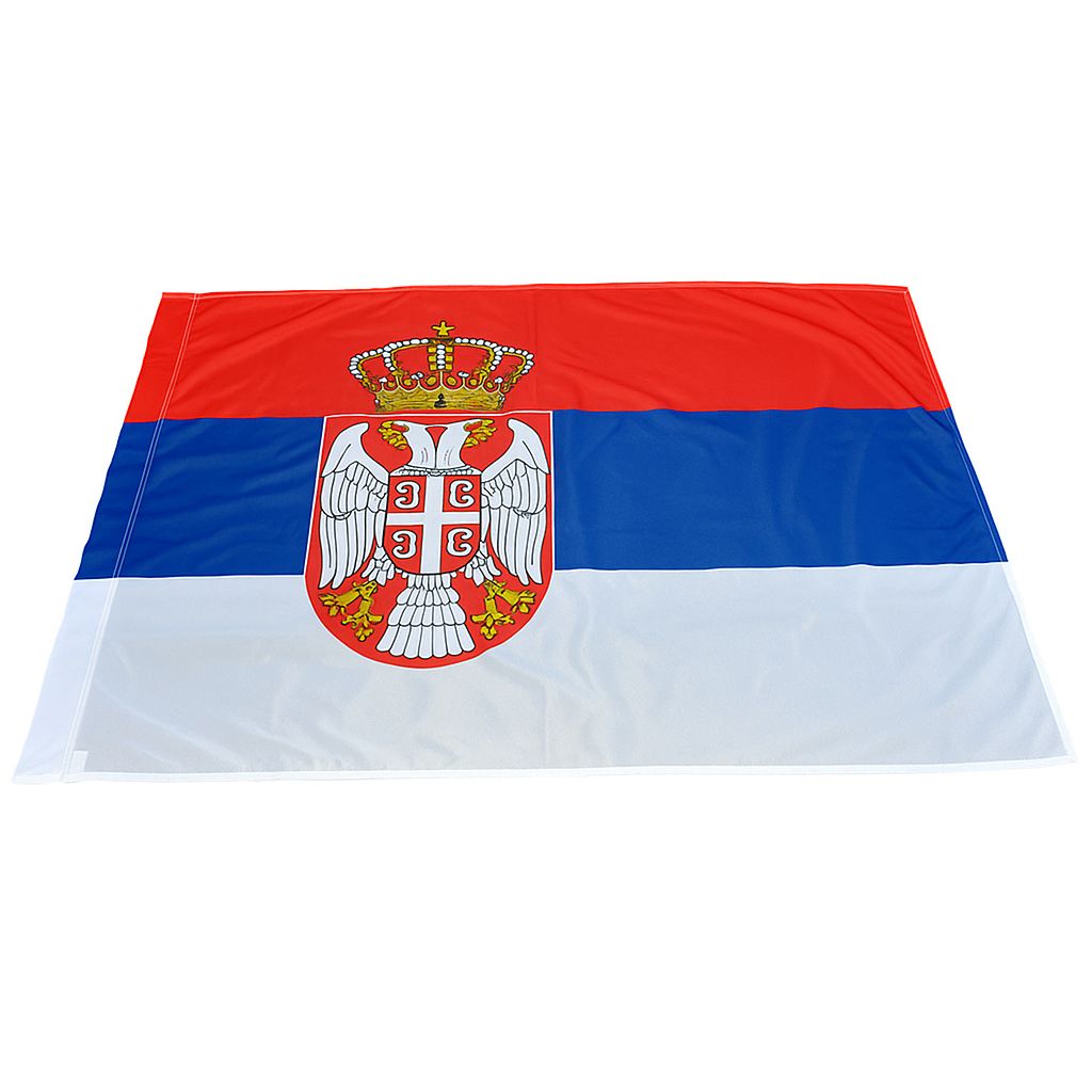 Originalna srpska zastava dimenzija 90x145cm sa državnim grbom.